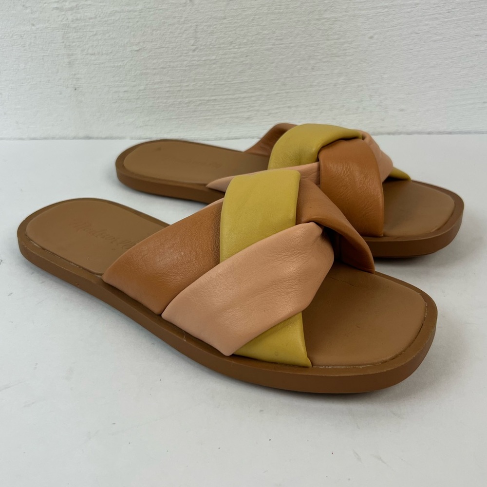 Madewell The Jayna Braided Leather Slide Sandals, 6